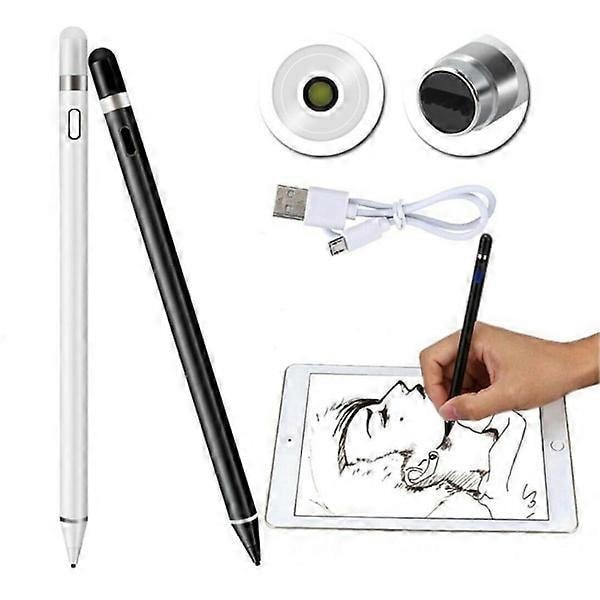 2-in-1 Stylus Kynä Apple iPad Android Tabletti Piirustuskynä Valkoinen