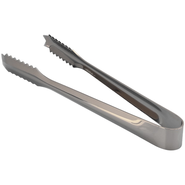 Rustfrit stålis tongs med takkede spids til brug i hjemmet, på barer og restauranter - sort