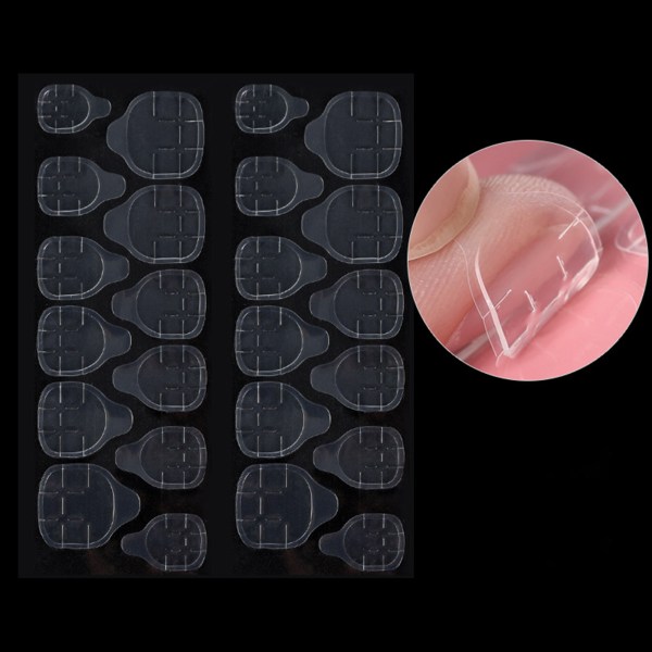 Vandtæt dobbeltsidet falsk neglelim-klistermærke (24 stk./ark)