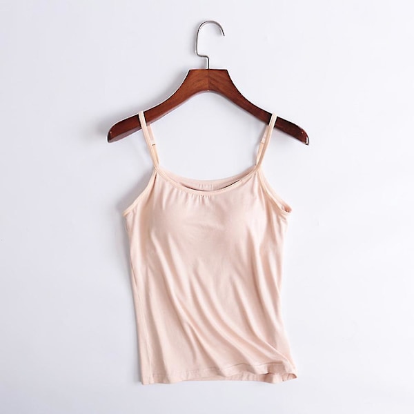 Slim Fit Camisole Tank Tops med innebygd BH for kvinner 3XL hvit