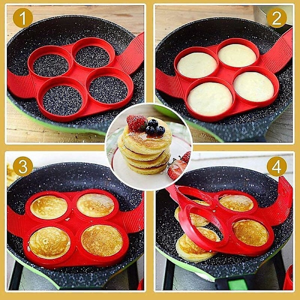 Non-stick silikone pandekageform køkkenværktøj ring maker silikone bagning kage æg ring pandekage bageform pandekage tilbehør ring æg komfur sæt