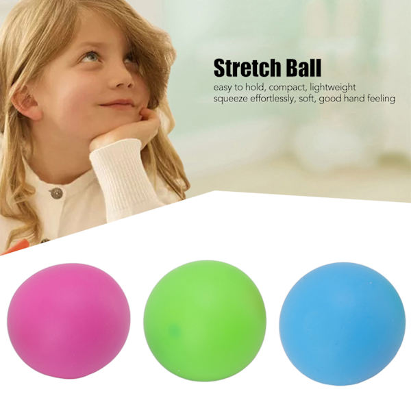 3 st färgskiftande Klämboll Stretch Squeeze Dekompressionsleksak för stress relief Fokusavslappning