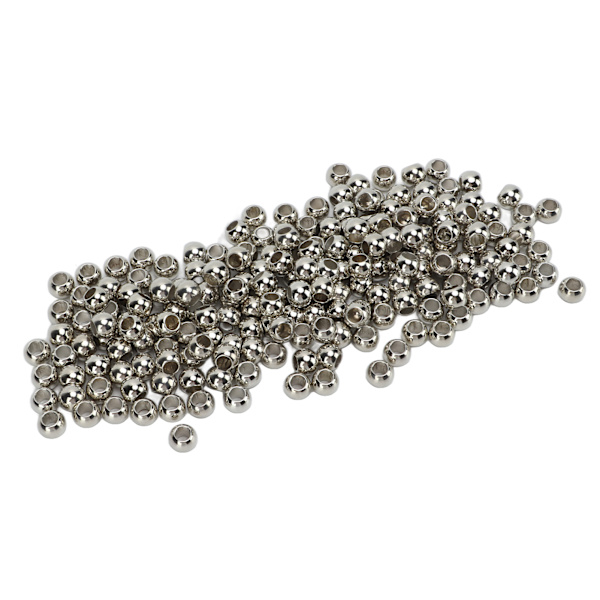 200 st distanspärlor Stora hål Runda 5mm/0,2 tum Bländare 10mm/0,4 tum Smycken Harts Distanser för Armband Halsband 10mm Silver