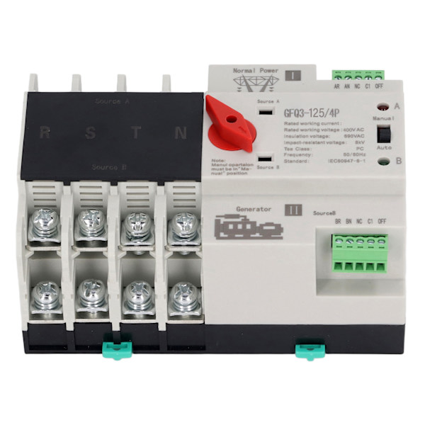 4P AC400V 80A Dobbelt Strøm Automatisk Overførselskontakt ATS Skift Timing Controller Kontakt 50 60Hz