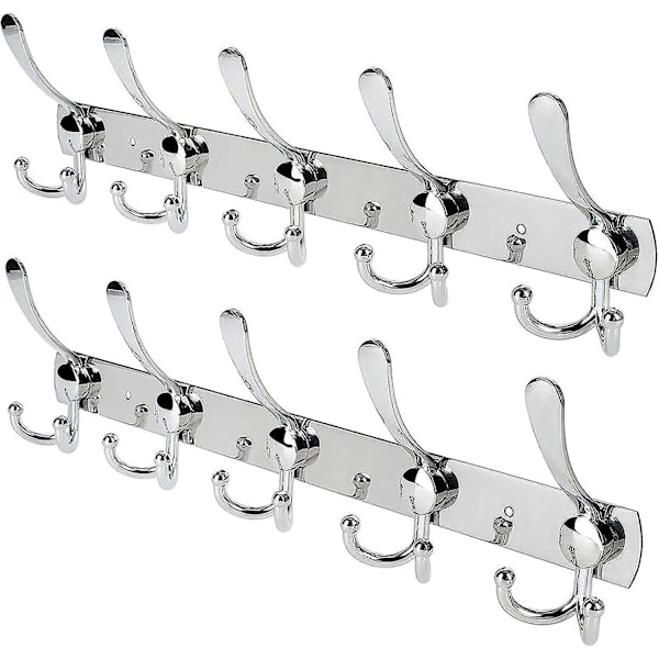 Klädhängare & Hatthylla - Rostfritt Stål (2-pack)