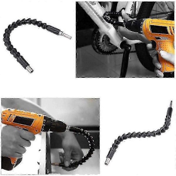 Flexibel Förlängningsaxel Borr Flexibel Borr 1/4' Hex Skaft Hållare Flex Borradapter Magnetisk Anslutningsdrivaxel Spets Svart Universal