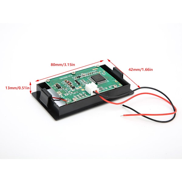 YB5135D LCD digital skjerm to-leder likespenningsmåler monitor voltmeter (halvforsegling DC3.5V-30V)