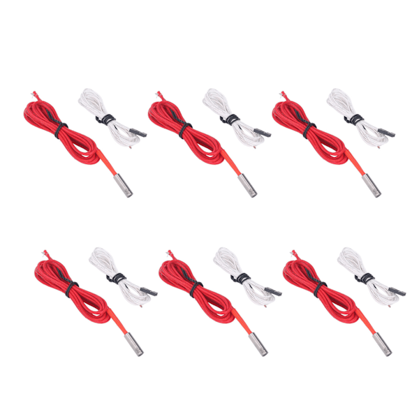 3D-skrivarhuvud Kit Tillbehör 6 st 12V 40W Värmeelement Rör och 6 st Termistor