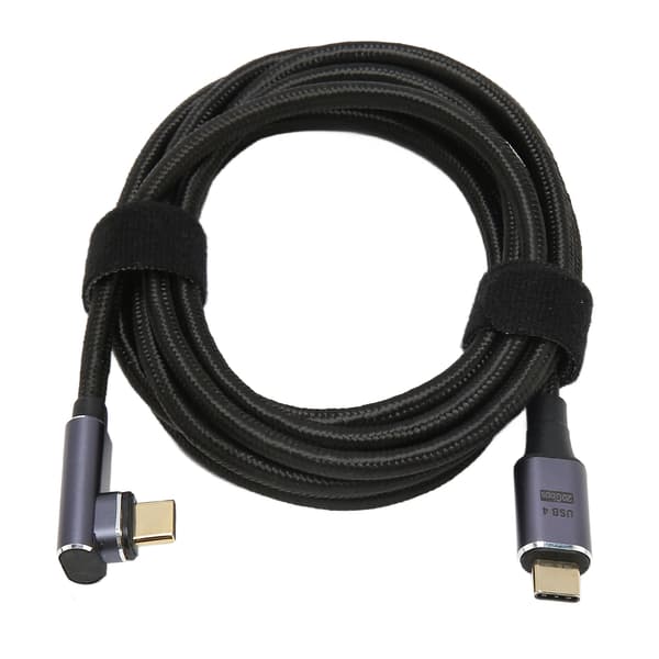 USB C til USB C-kabel multifunksjon 8K 60Hz høyhastighets 20 Gbps PD 100W hurtiglading USB 4.0 magnetisk datakabel 78,7 tommer middels albue