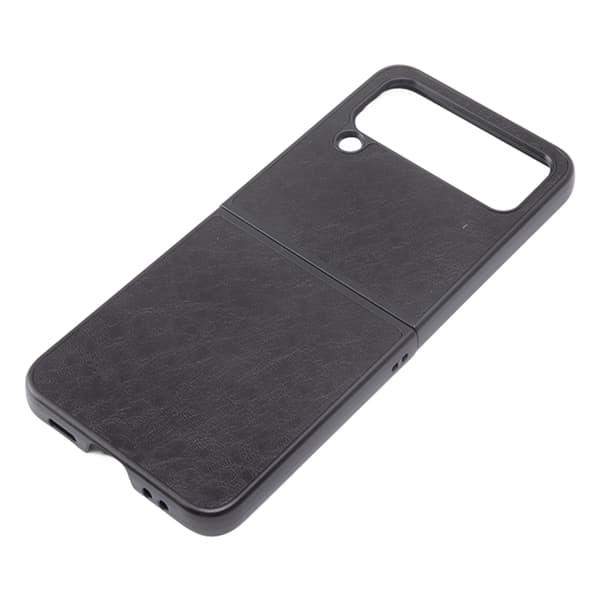 Vikbart telefonfodral PU-läder skyddande skal mjukt foder för Samsung Galaxy Z FLIP 4 Svart
