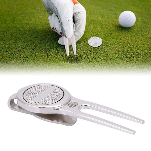 Snygg zinklegering Divot Reparationsverktyg Magnetic Ball Marker Golftillbehör (D102 Silver)