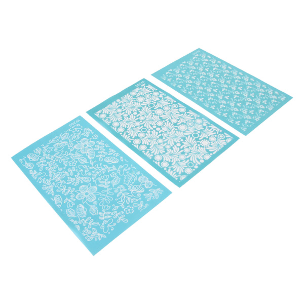Polymer Clay Silk Screen Stencils DIY Genanvendeligt Silkscreen Print Kit til smykker Clay øreringe Dekoration 203, 205, 206