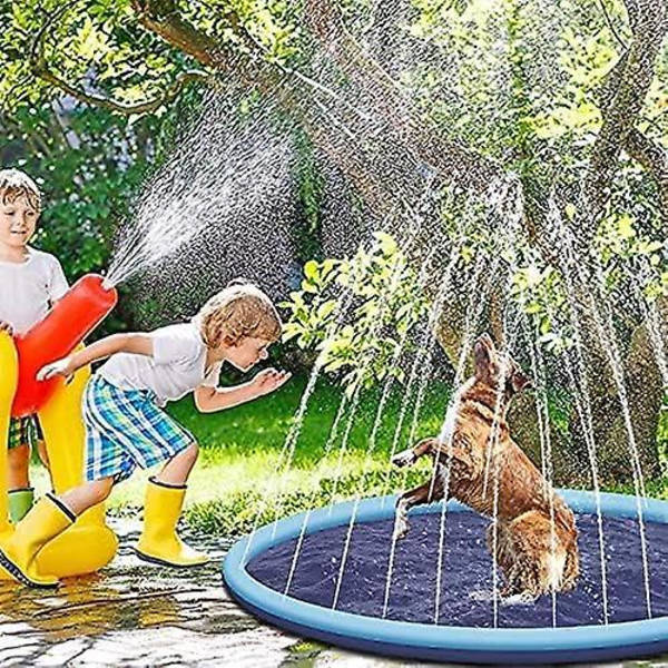 Hopfällbar hundpool - 59\" Sprinkle and Splash vattenlekmatta för sommarskoj!