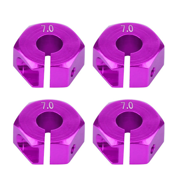 12mm Universal Wheel Hex Hub Adapter for HSP Sakura 1/10 Scale RC Car (7mm, Purple)