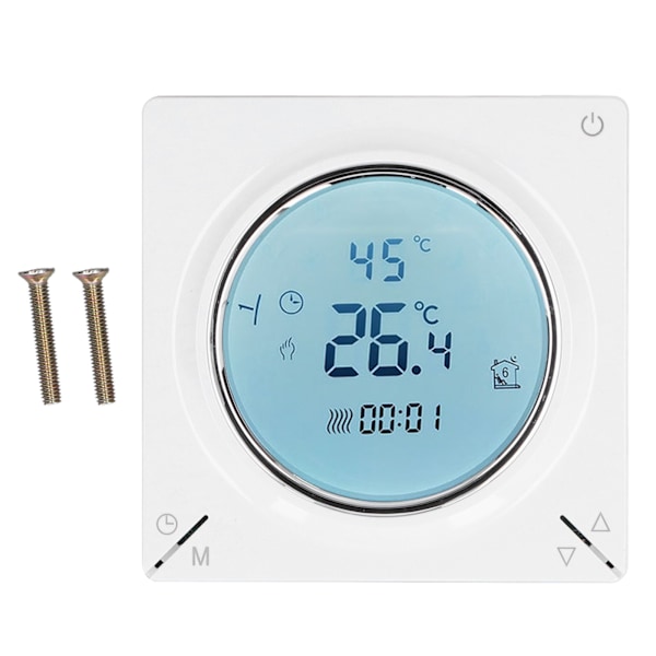 Smart termostat med rask avlesning, pålitelig chip, sterk anti-interferens, praktisk LCD-skjerm, termostat for hjemmet