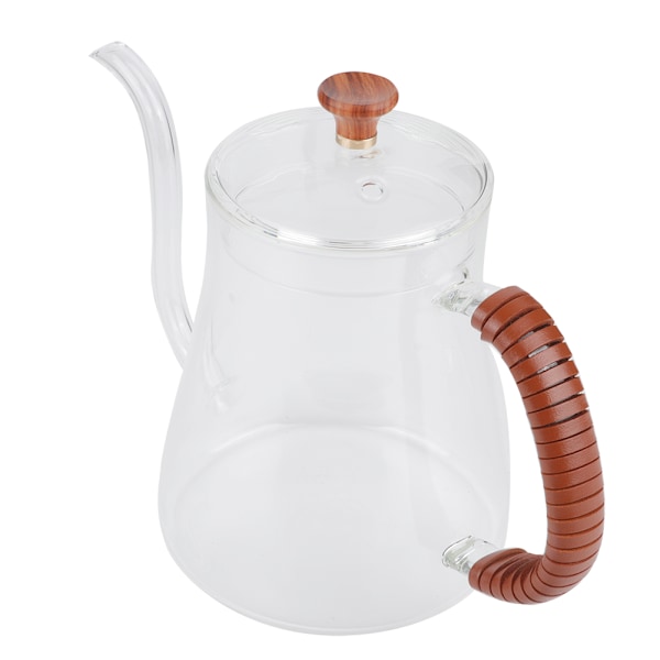 Tjockväggig glas gåshals vattenkokare tekanna över häll kaffe dropp 600ML