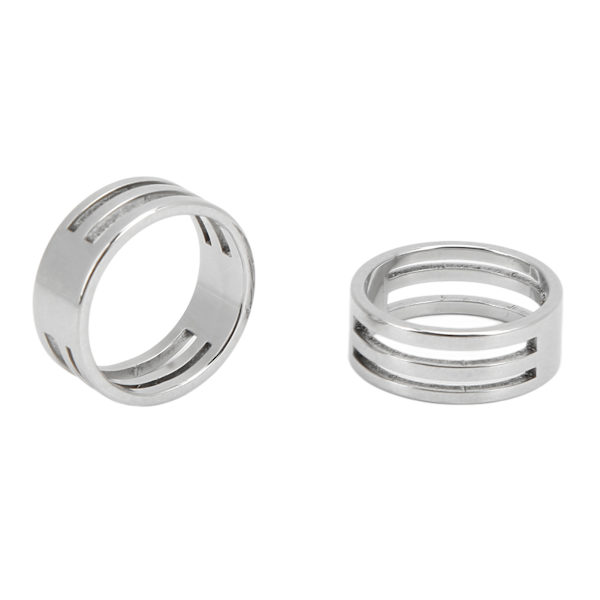 2 st handgjorda ringar, innerdiameter 18 mm, ytterdiameter 21 mm, öppningsbar ring i rostfritt stål, handgjord ring, gör-det-själv-smycken