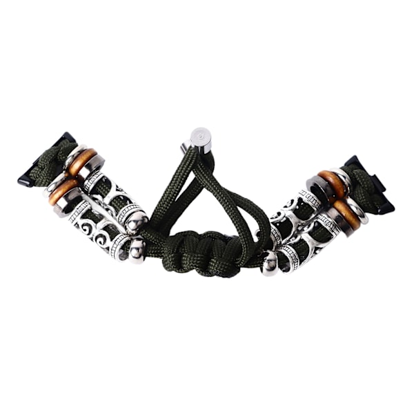 Flätat Loop-armband för Mi Band 8pro Justerbart Snyggt Pärlar Andningsbart Loop-rem Vävt Armband för Män Kvinnor OD Grön