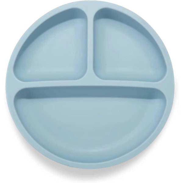 Silikonassietter med Sugpropp för Bebisar - 3-pack - Halkfria Matbordsset med 3 Fack - Okrossbara Uppdelade - Pass