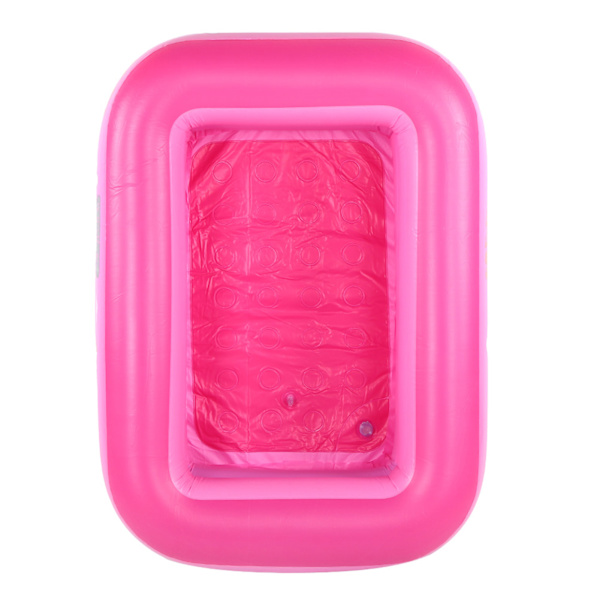 Oppustelig pool til børn i høj kvalitet til brug i hjemmet - Stor firkantet svømmepøl i pink