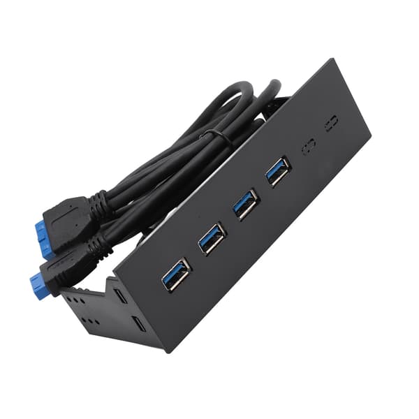 USB 3.0 Frontpanel Hub 5,25 tommer 4 Porte 5 Gbps Stabil Plug and Play Optisk Drev Frontpanel til Desktop Motherboard