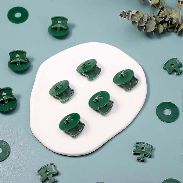 Växthus Twist Clips Plast, Växthusfästklämmor och Brickor för Aluminium Växthusisolering Bubbelplast Nät Skuggning (200 st, Grön) Zekai