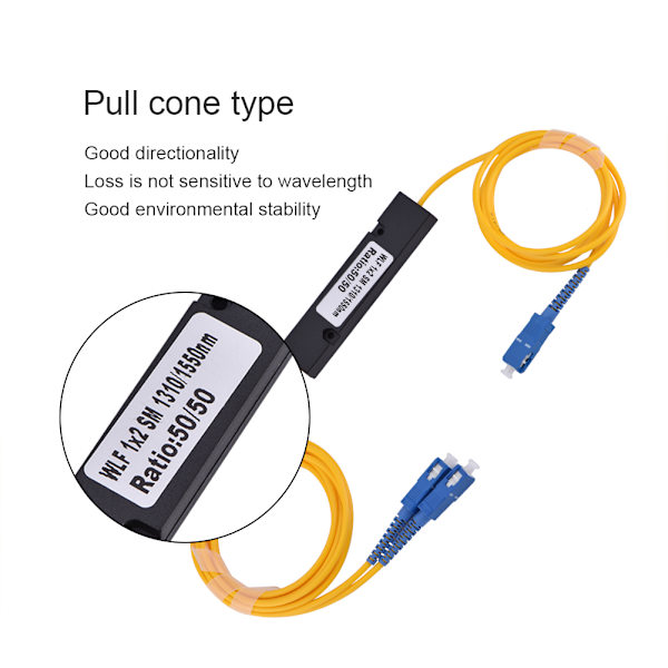 1 til 2 Singlemode SC optisk fibersplitterkabel med SC-kontakt