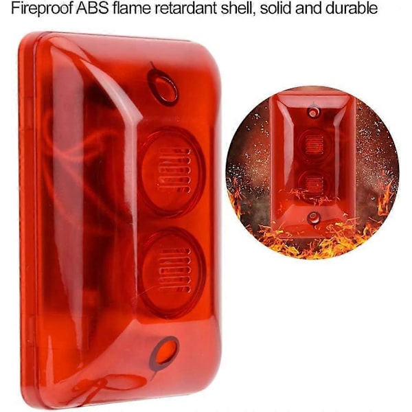 12V DC Kablet Alarm Strobe Sirene, Lyd Sirene, Blinkende Lys, Nødadvarselslys til Hjemmesikkerhedssystem