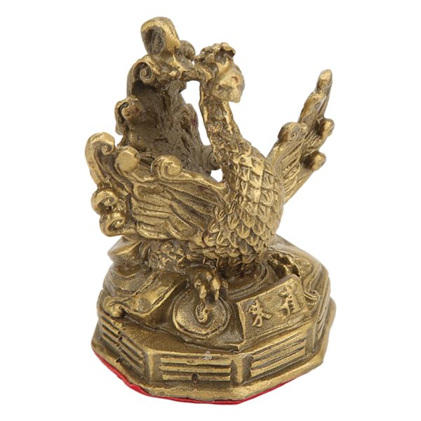Mässing Fenix Staty Hög Hårdhet Bra Glans Fenix Dekorativa Figurer för Heminredning Samling Display Gåvor