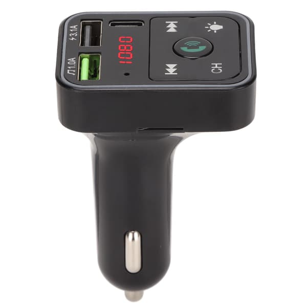 Bluetooth 5.0 FM-sender Håndfri samtale USB 2.0 musikkspiller Bilradio Bluetooth-adapter med LED-skjerm for biler