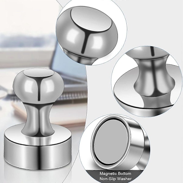 12 kpl Neodyymimagneetti Jääkaappimagneetit Magneettiset nastat, 12 x 16 mm Pienet magneetit Pyöreät vahvat jääkaappimagneetit (Hopea)