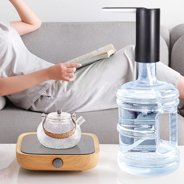 Vandflaske Dispenser Foldbar USB Genopladelig Automatisk Bærbar Elektrisk Vand Dispenser Pumpe Sort 4W