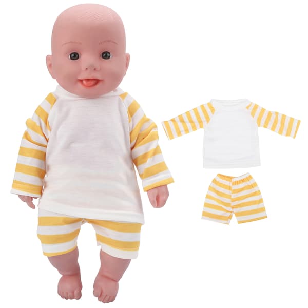 Dockkläder Gul Frans Dockkläder Baby Dockkläder Tillbehör för 18 tums docka