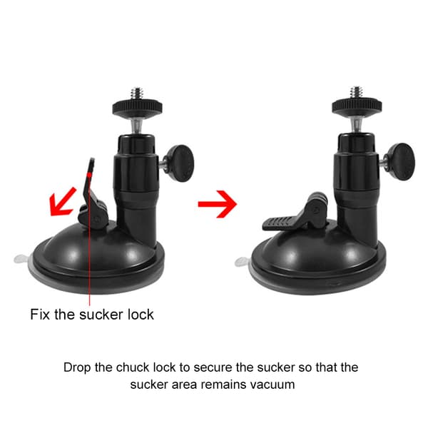 HD-004a B Holder Sølv Sort Aluminium Legering Køretøjsmontering Vakuum Sugekop Stærk Adsorption Stand (Sort)