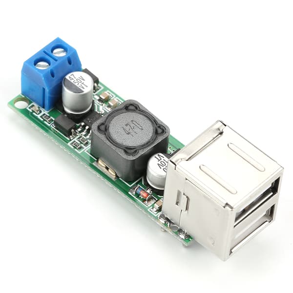 DC-DC Spenningsnedtrappende Strømforsynings Buck Modul 6-35V til 5V 3A Dobbel USB