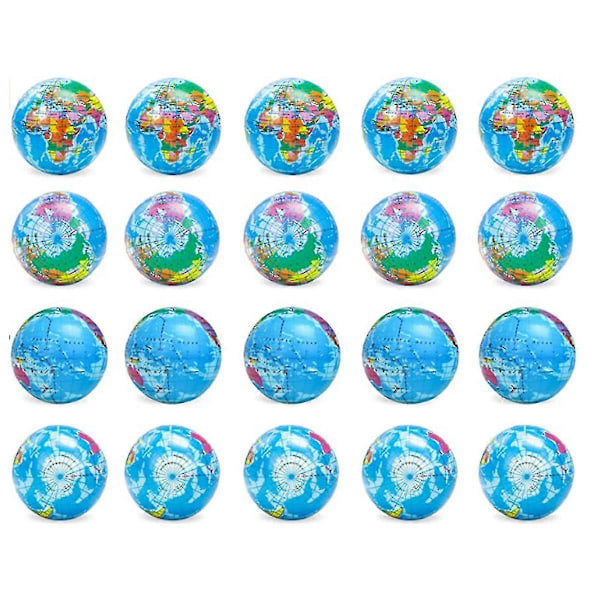 Jordglobs Stressbollar - 20-pack, 6,35 cm, Klämbollar för Ångestlindring
