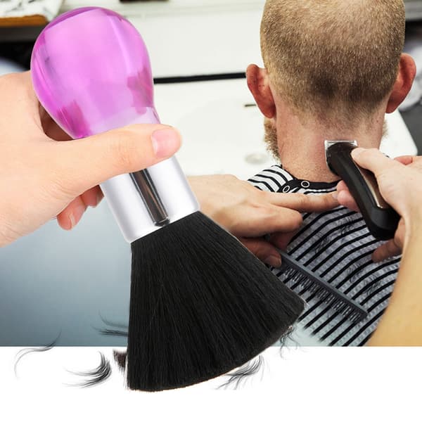 Hals- og ansiktsbørste Barberhårrensebørste Klippehårstylingverktøy (Rosa)