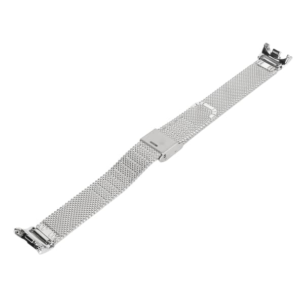 Justerbart Ersättningsarmband Andningsbart Viklås Snabbkoppling Rostfritt Stål Klockarmband för Mi Band 8 Silver