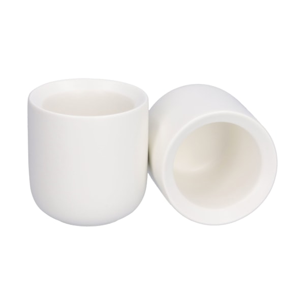 2 st Bevel Keramiska Kaffe Mugg 100ml Tjockare Handgjord Kaffe Mugg för Hemma Kontor RestaurangMatt Vit