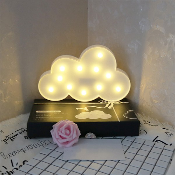 Dekorative LED Crescent Moon Star Cloud Night Lights til børn og voksne B B