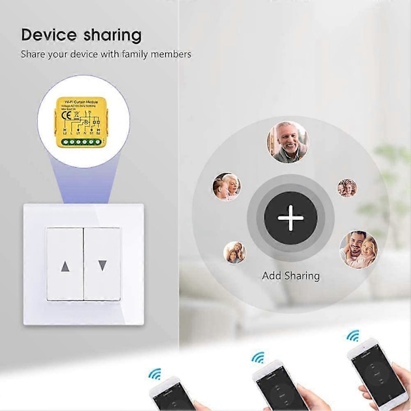 Tuya WIFI Gardin Switch Modul Forbundne Rullegardiner Motor
