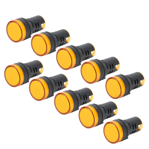 10 stk. AD16-22DS gule LED-indikatorer med høj lysstyrke LED-signallampelygte til signalindikering AC/DC24V