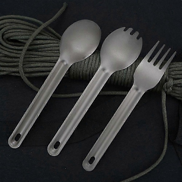 Titanium Bestik Udendørs Camping Bærbart Picnic Titanium Ske Kogegrej Titanium Legering Gaffel Ultralet Rent Titanium Spork3