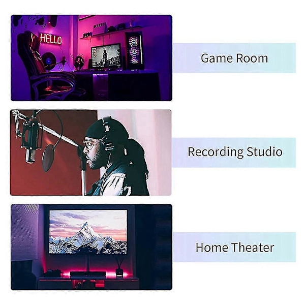 12 stk. Akustisk Skumplade, Studio Kileflise, Akustisk Skum Lydtæt Pyramide Studio Behandling Væg