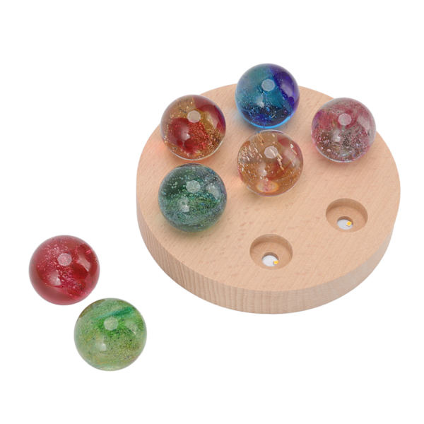 Ball nattlys 3D-effekt Fargevariasjon Malingsprosess Innebygd LED Glass Sapele Bøk Krystallkulelampe for dekorasjon Rund platebunn Bøk
