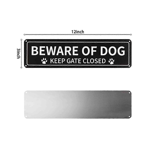 1-pack Varning för Hund Skylt, 30,5 x 7,6 cm Rostfri 0,040 Aluminium Metallskylt, Reflekterande, Blekningsbeständig