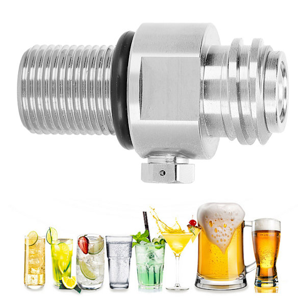 Soda Vann Sylinder Ventil Tilbehør M18x1.5 TR21-4 Tråd for SodaStream Elektroplettering Sølv