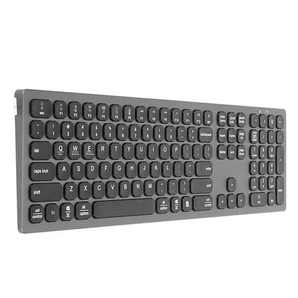 Bluetooth-tastatur med numerisk tastatur Sklisikre puter 110 taster Tynt kontortastatur for OS X for Windows for Android