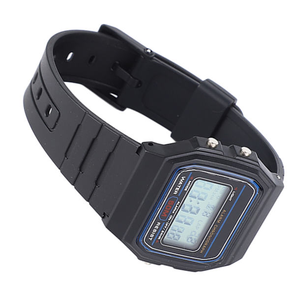 Elektrisk watch Multi Vattentät Fashionabla PU- watch för utomhusbruk Svart
