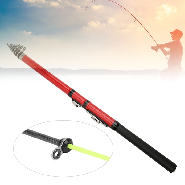 Utendørs karbon mini teleskopisk fiskestangstang med myk hale tackler 2,7 meter